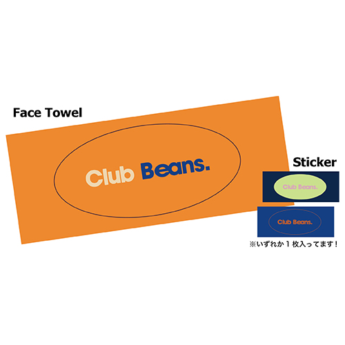 【Chilli Beans.】Club Beans. Face Towel with Sticker